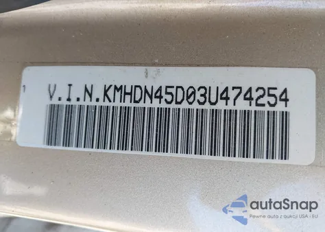 2003 Hyundai Elantra Gls/Gt из США, поврежденный, VIN KMHDN45D03U474254